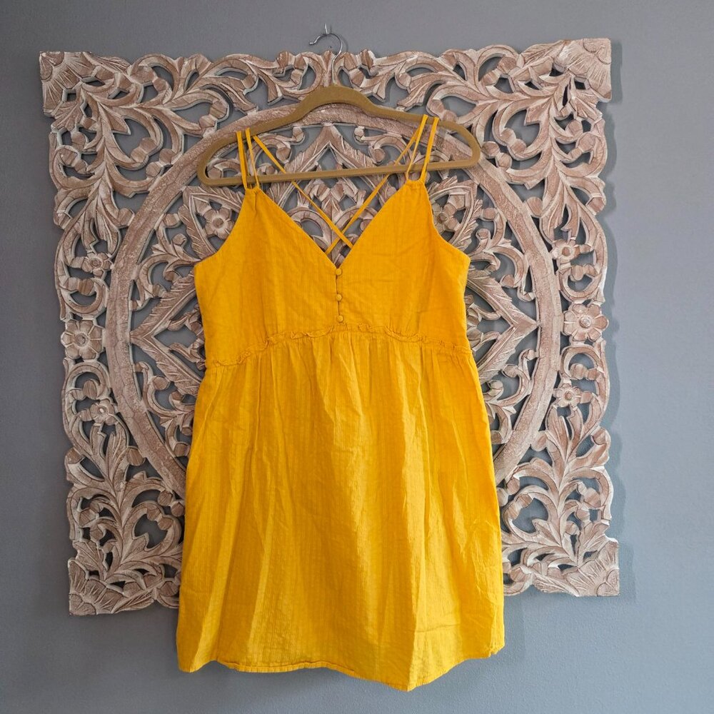 Cupshe Yellow Sundrenched Mini Dress Cotton Size Large